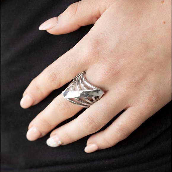 Encrypted Edge Silver Ring - Picture 2 of 4